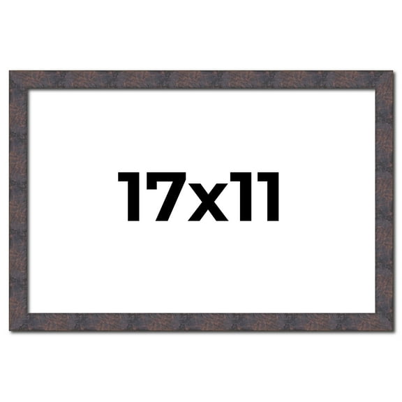 17x11 Frame Brown Rustic Lacquered Walnut Solid Wood Picture Frame Width | 0.875 Inch Moulding