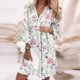 thumbnail image 2 of Vestido regular con cuello en V y manga tres cuartos con estampado sexy para mujer a la moda Fridja  yut5010, 2 of 8