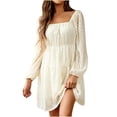 thumbnail image 2 of Mode Femmes Confortable Casual Mettre Ensemble Pull Manches Longues Col Mi-Mollet Robe, 2 of 5