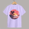 thumbnail image 7 of BOBOGOJP Oversized Graphic Floral T Shirts Teens Girls Cottage Loose Tees Casual Vintage Tops Light Purple for Size 160, 7 of 7