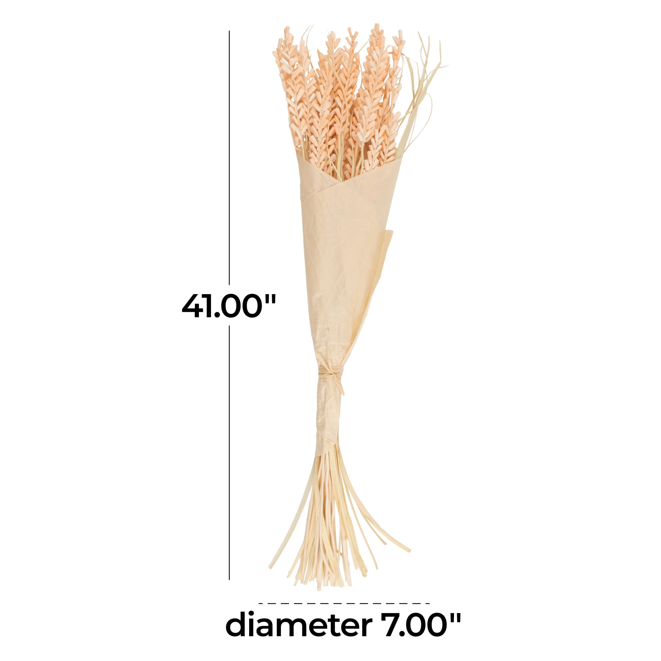 41" Tall Floral Bouquet Dried Plant Natural Foliage Branch Bouquet with Cream Stems, by DecMode