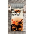 thumbnail image 3 of Ambesonne Orange Black Quilted Coverlet 2 Pcs, Freedom Theme Sign, Twin Size, Black Orange Cream, 3 of 3