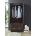thumbnail image 4 of Hodedah 2 Door Armoire with 2 Drawers Clothing Rod and Mirror in Chocolate Wood, 4 of 6