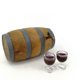 thumbnail image 1 of Miniature Red Wine Barrel Set 1 Set Wine Cellar Decoration Pub Bar Decor Party Supplies with Faucet and Wine Glass, 1 of 5