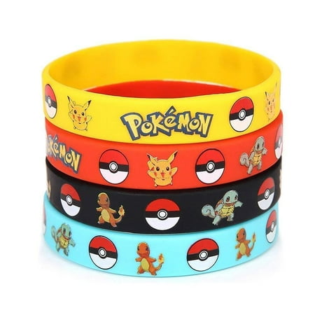 Ratatouille Birthday Party - 24 pcs Pokemon Wristband Rubber Bracelet Kids Birthday Party Favors Supplies