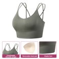 thumbnail image 3 of Ropa interior deportiva para niñas, sexy, con espalda inclinada, almohadilla de soporte medio, ropa interior de yoga con cordones y copas desmontables, 3 of 5