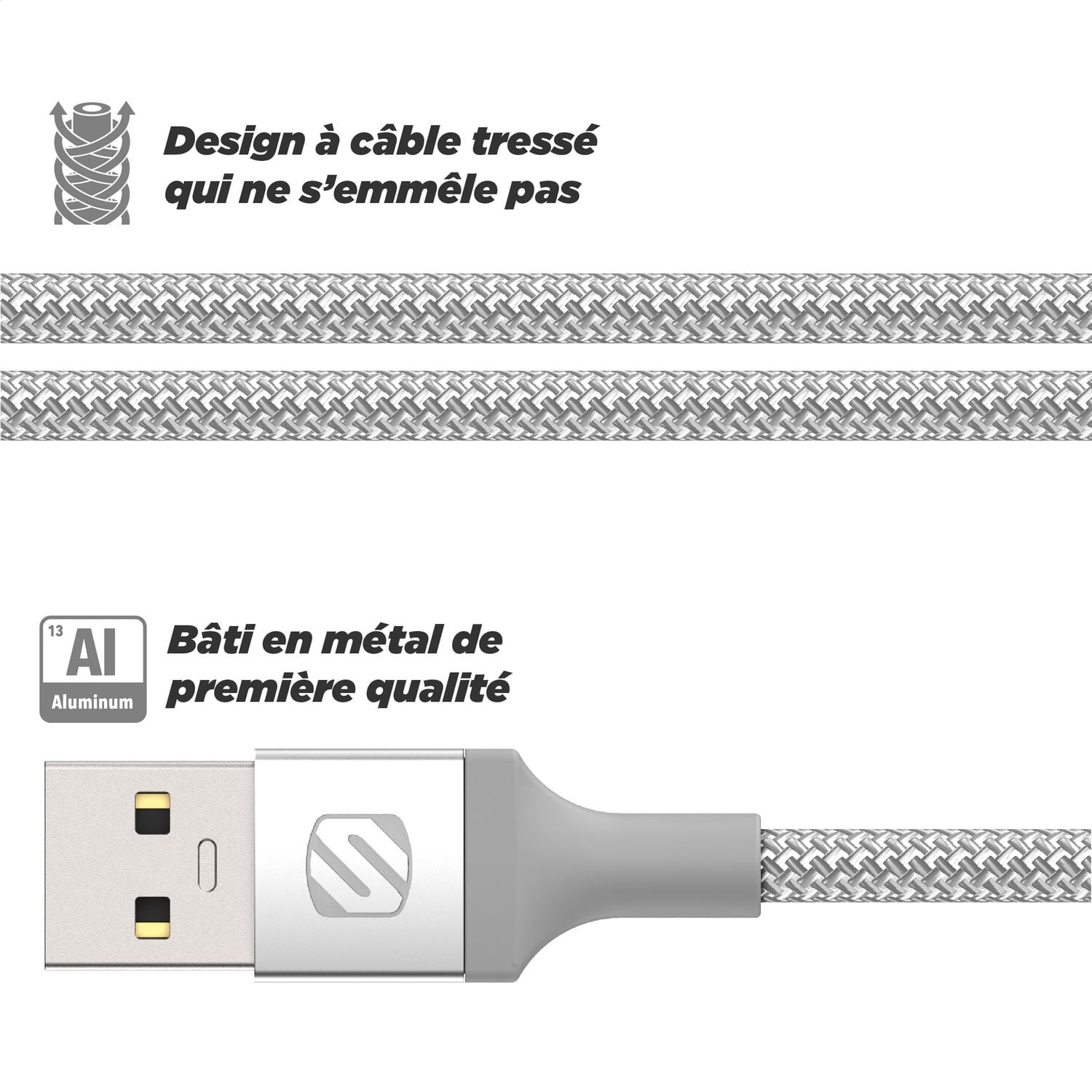 Scosche CAB4SR-SP Braided Charge & Sync Cable for USB-C Devices