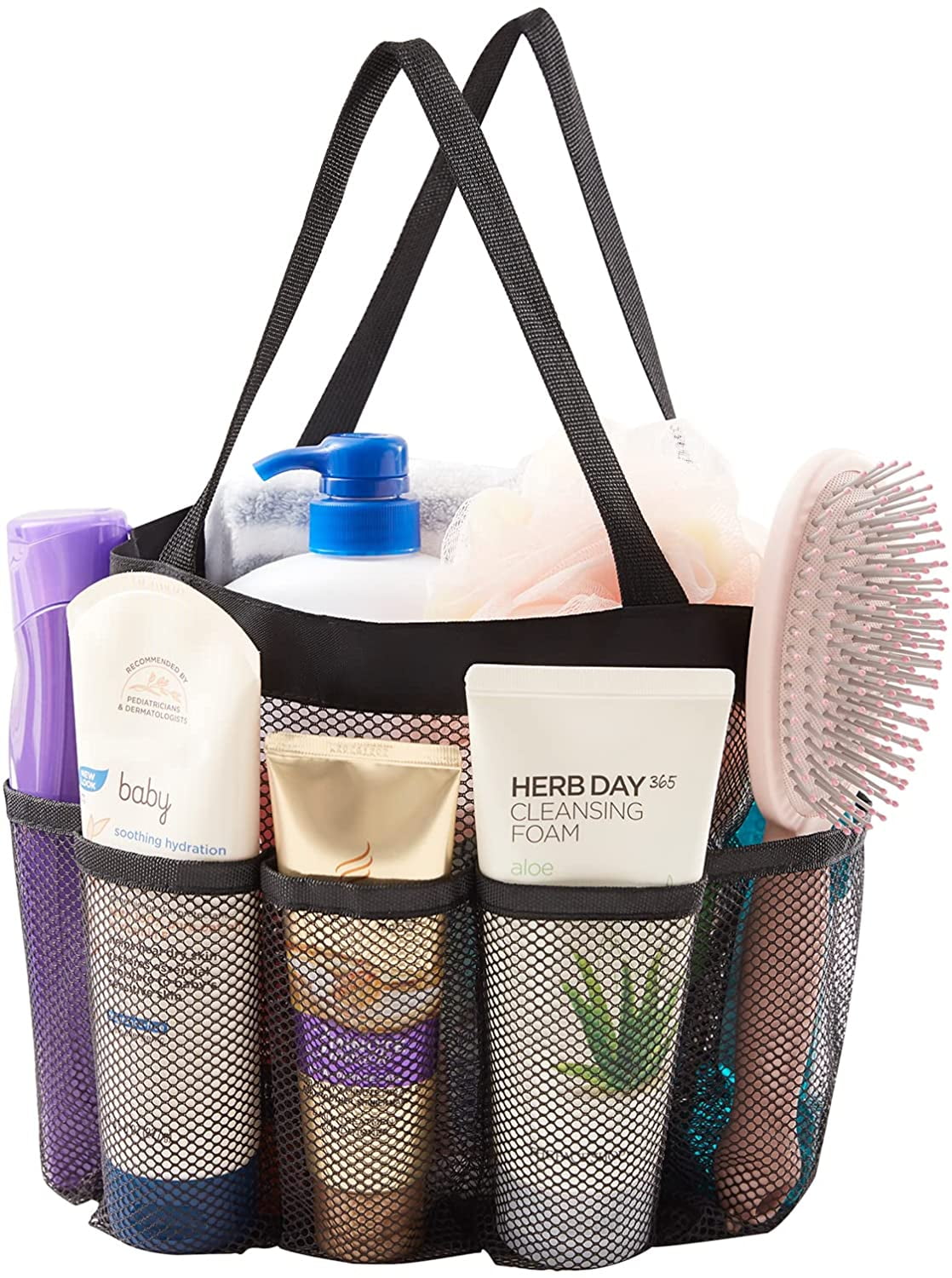 8 Pockets Shower Caddy Mesh Portable Quick Dry Travel Tote Carry Handle Gym ~ 