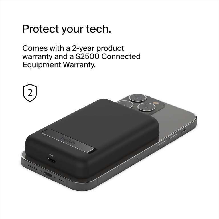 Belkin BoostCharge Magnetic Wireless Power Bank 5K + Stand, Black