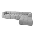 thumbnail image 4 of Christopher Knight Home Luxury 122" L-Shaped Sectional Sofa, Right-Facing Chaise Lounge, Gray, 4 of 11