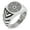 Silver, variant on Stainless Steel Hecate Greek Goddess of Magic Chevron Pattern Biker Style Polished Ring