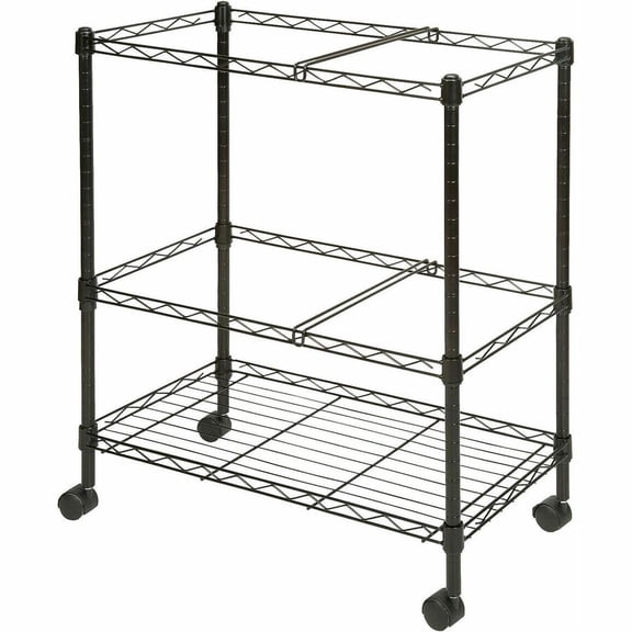 Lorell Mobile Wire File Cart Steel, 26 inch x 12.5 inch x 30 inch, Black