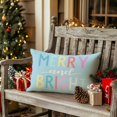 thumbnail image 5 of Blue Christmas Throw Pillow Covers 12 x 20 Inch Set of 4, Xmas Trees Truck Merry and Bright Striped Holiday Farmhouse Decorative Cushion Cases for Home Decoration G597-12, 5 of 5