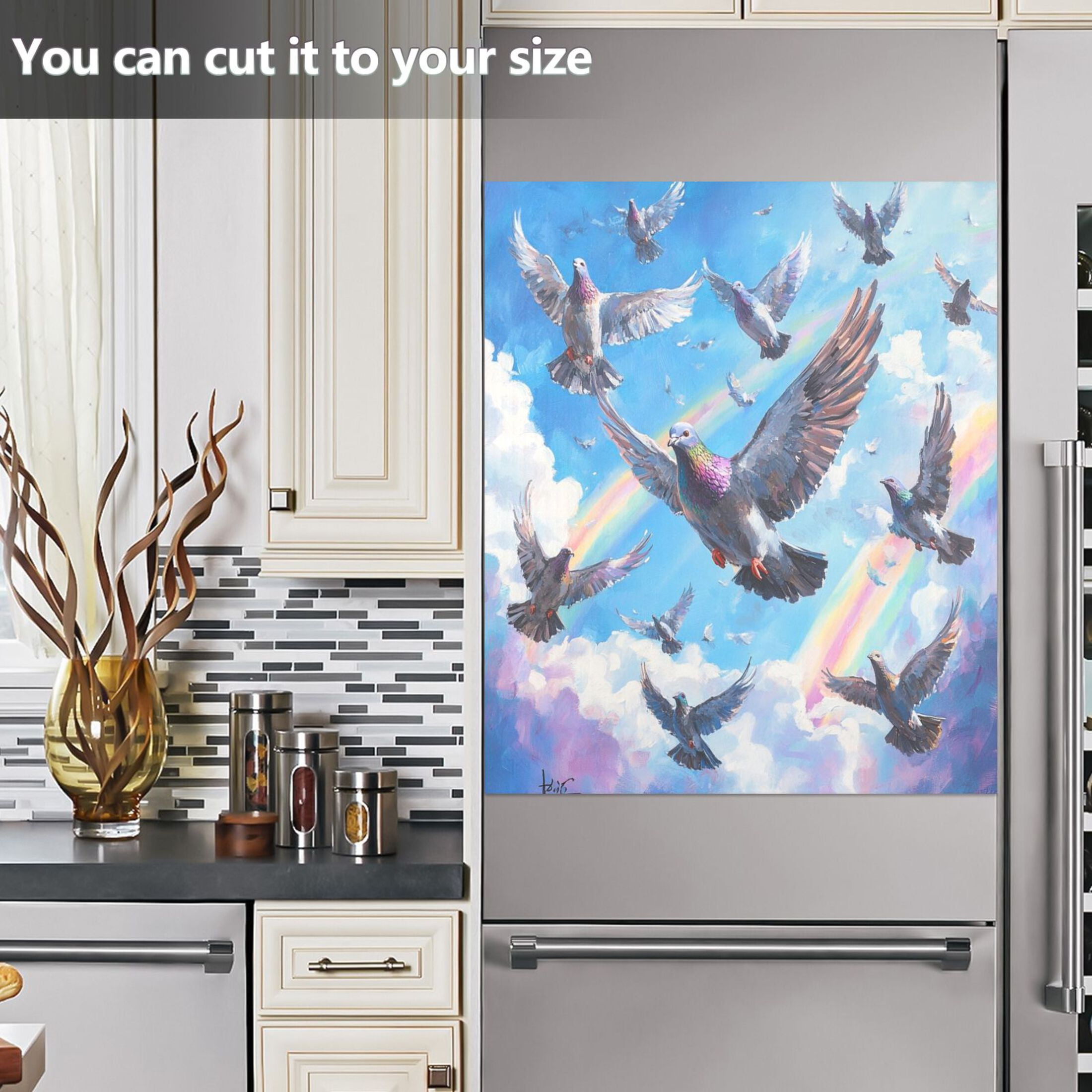 Dishwasher Magnetic Sticker 23x26 Inch Refrigerator Magnetic Sticker Washing Machine Magnetic Sticker Kitchen Panel Magnetic Sticker Home Decor Super Cool Pigeon