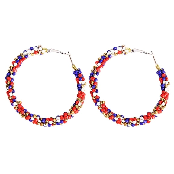 AURARMLET 1Pair Independence Day Earrings Beaded Earrings for Patriotic Holiday Decoration