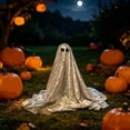 thumbnail image 3 of Homellea Gold Sequin Ghost Halloween Decoration 9.1 in, Freestanding Glitter Ghost Tabletop Decor for Mantel, Shelf, Entryway, Tiered Tray, Party and Spooky Home Decorations, 3 of 6