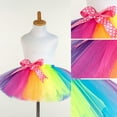 thumbnail image 3 of TAIAOJING Girls Cute T Shirt Shorts Set Kids Children Tutu Tulle Party Dance Ballet Rainbow Skirt Cute Clothes M, 3 of 5