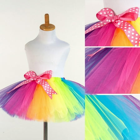 

Children Girls Tutu Tulle Party Dance Ballet Kids Rainbow Skirt