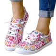 thumbnail image 3 of NOKIO Women Canvas Sneakers Cute Walking Shoes Classic Canvas Shoes Comfort Lace Up Tennis Shoes Lightweight Textile Flats Women Shoes Fashion Floral Casual Shoes, 3 of 7