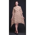 thumbnail image 4 of Bimba Kurti Asymétrique à Imprimé Floral Feuilles Roses et Camélias pour Femmes Robe d'Été Indienne Tunique Grande, 4 of 6