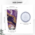 thumbnail image 4 of Susaid Purple Gold Marble Swirls Print 20oz Car Cup,Insulated Coffee Cup Fully Spill Proof Travel Coffee Mug, Stainless Steel Tumbler for Work Home Outdoor Car-Without Straw, 4 of 8