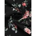 thumbnail image 5 of INSPIRE CHIC Women's Wrap Tops Floral Print V Neck Short Sleeve Tie Waist Peplum Blouses S Black Red, 5 of 5