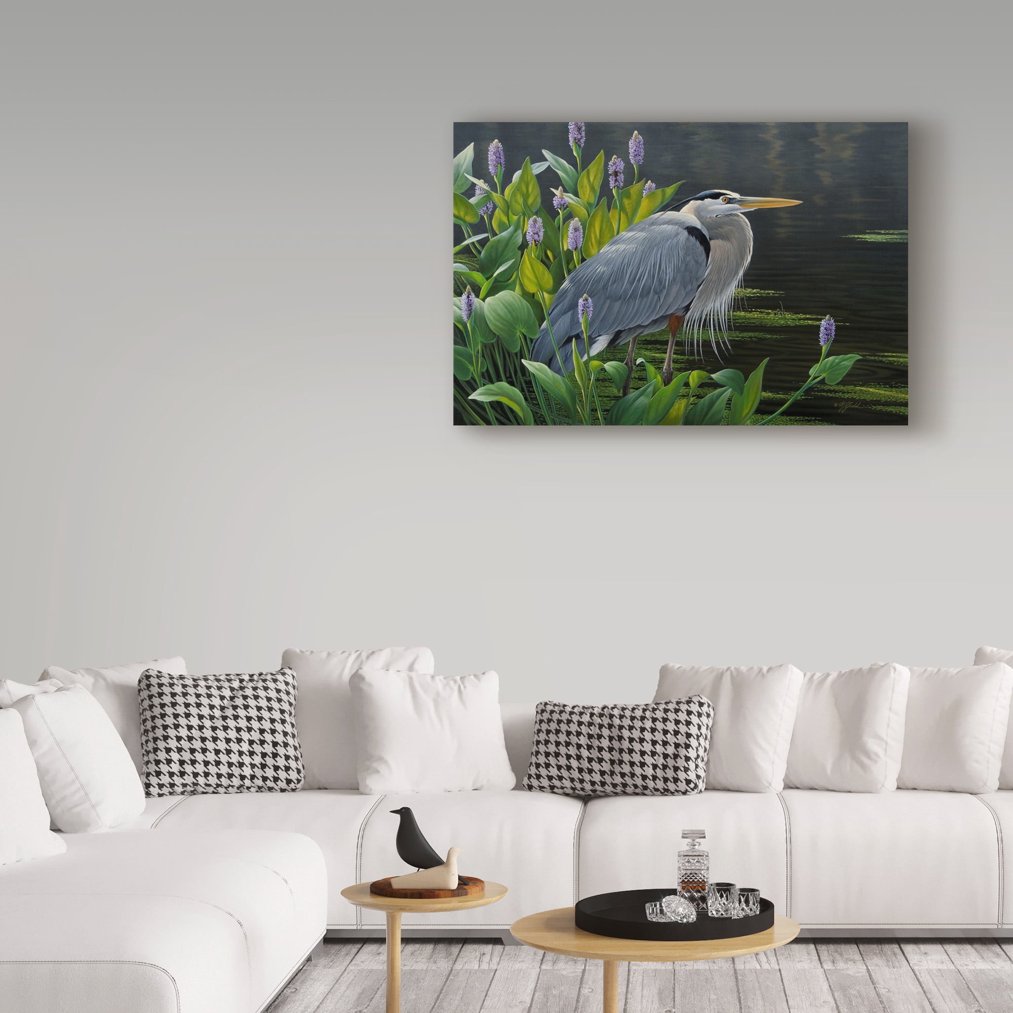 Trademark Fine Art 'Biding Time Great Blue Heron' Canvas Art by Wilhelm Goebel