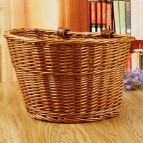D-GROEE Handlebar Bike Basket,Wicker Hand Woven Front Handlebar Bike Basket, Bicycle Accessory