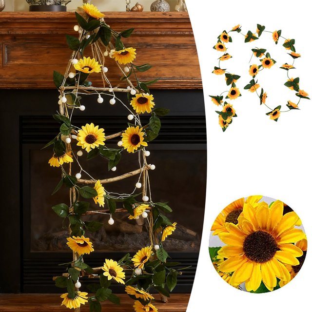 JJKBVCLO Sunflower Vine Home Simulation For Indoor And Outdoor Perfect For Enhancing Living Spaces With Nature Aesthetics