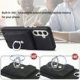 thumbnail image 6 of SaniMore for Samsung Galaxy A34 5G (6.6" 2023) Wallet Case, Flip Cash Pocket 360° Rotating Metal Holder Kickstand PU Leather Shockproof TPU Card Slots Magnetic Car Mount Wear-resistant Shell - Black, 6 of 13