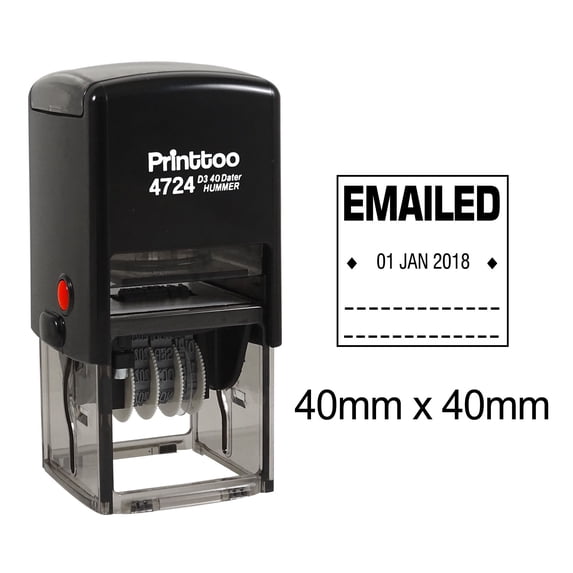 Printtoo Office Stationery Self Inking With Emailed Text Deter Stamp Document Date Rubber Stamp-Black