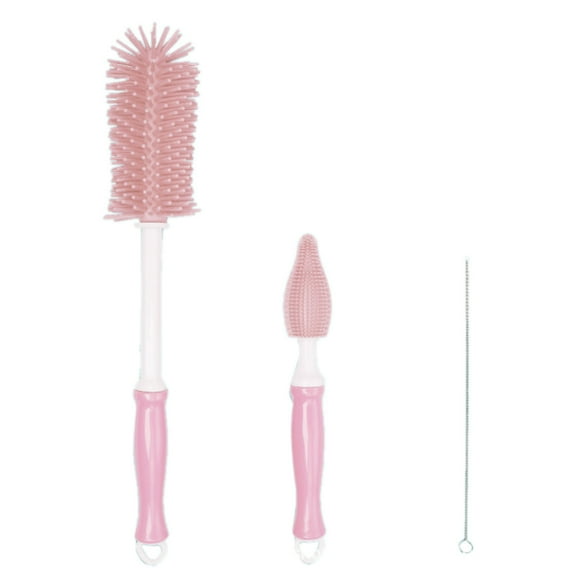 Baby Bottle Cleaning Kit with Silicone Brush Set Multipurpose Washer for Narrow Containers and Efficient Hygienic 3PCS