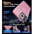 thumbnail image 4 of Funda magnética resistente para iPhone 13 Pro, compatible con Magsafe, protección contra caídas de grado militar, translúcida, mate, rígida y delgada, para iPhone 13 Pro de 6.1", color rosa, 4 of 8