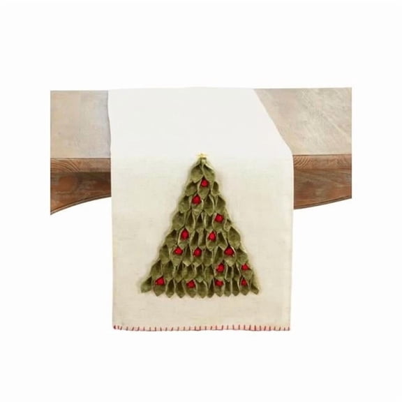 Saro Lifestyle 514.M1672B 16 x 72 in. Christmas Tree Table Runner, Multi Color