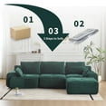 thumbnail image 4 of CQSXDA Memory Foam Compressed Sofa In Corduroy Fabric With Movable Ottoman For Living Room And Pet-Friendly Design，Green, 4 of 8