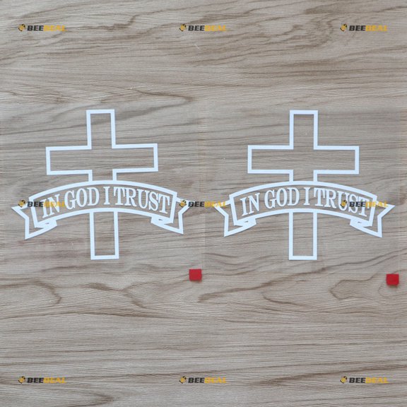 2X White 4" in God I Trust Decal Sticker Car Vinyl America USA die Cut no bkgrd