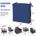 thumbnail image 3 of Kimunuk Outdoor Chair Cushions set of 2, 19" x 19" Zipped Waterproof Outdoor Seat Cushions Couch Pads with Ties for Patio Furniture, Blue, 3 of 6