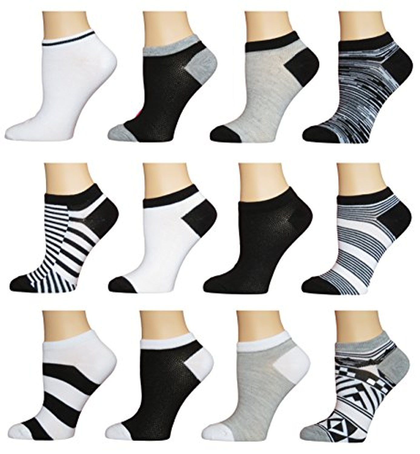 AirStep Socks Women's No Show Athletic Socks 12 Pack