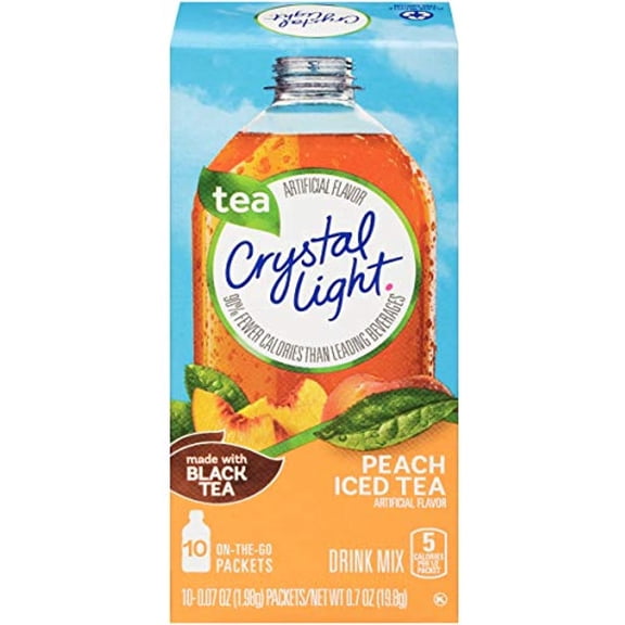 Crystal Light On The Go Peach Iced Tea, 10-Packet Box (Pack Of 5)