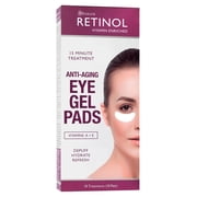 Retinol Anti-Aging Gel Eye Pads with Vitamin A, De-Puffing Skincare Treatment, 10 Pairs