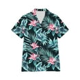 thumbnail image 5 of Hawaiian Shirts for Women Basic Collared Tee Shirt Coconut Palm Hawaii Style Tunic Blouses Button Down Short Sleeve Blouses Summer Beach Shirt Tropical Shirts Loose Flowy Vacation Clothes, 5 of 6