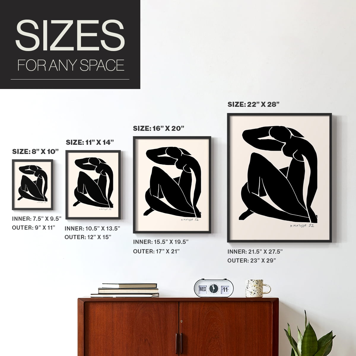 Matisse CCVII in Solid Wood 11 x 14 Framed Print