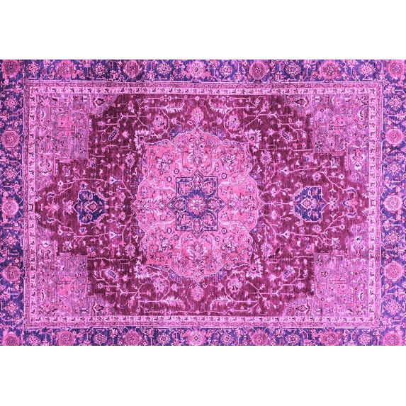 Ahgly Company Indoor Rectangle Persian Purple Traditional Area Rugs, 6' x 9'
