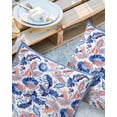thumbnail image 2 of Pack of 2 Outdoor Pillow Covers, Blue Paisley Flowers Geometric Floral Watercolor Waterproof Square Throw Pillowcase Cushion Decorative Pillow Covers for Couch Patio Tent, 16x16 in, 2 of 6