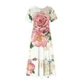 thumbnail image 3 of IROINNID Summer Dresses for Women 2024, Boho Floral Wedding Guest Maxi Dresses for Women, V-Neck and Short Sleeve Flowy Summer Dresses, 3 of 4