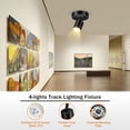 thumbnail image 3 of Bricosmocon LED 1-Light Track Lighting Kit, Black 4 Way Ceiling Spot Lighting, Flexibly Rotatable Light Head for Kitchen, Living Room, Bedroom, Bulb Not Included, 3 of 8