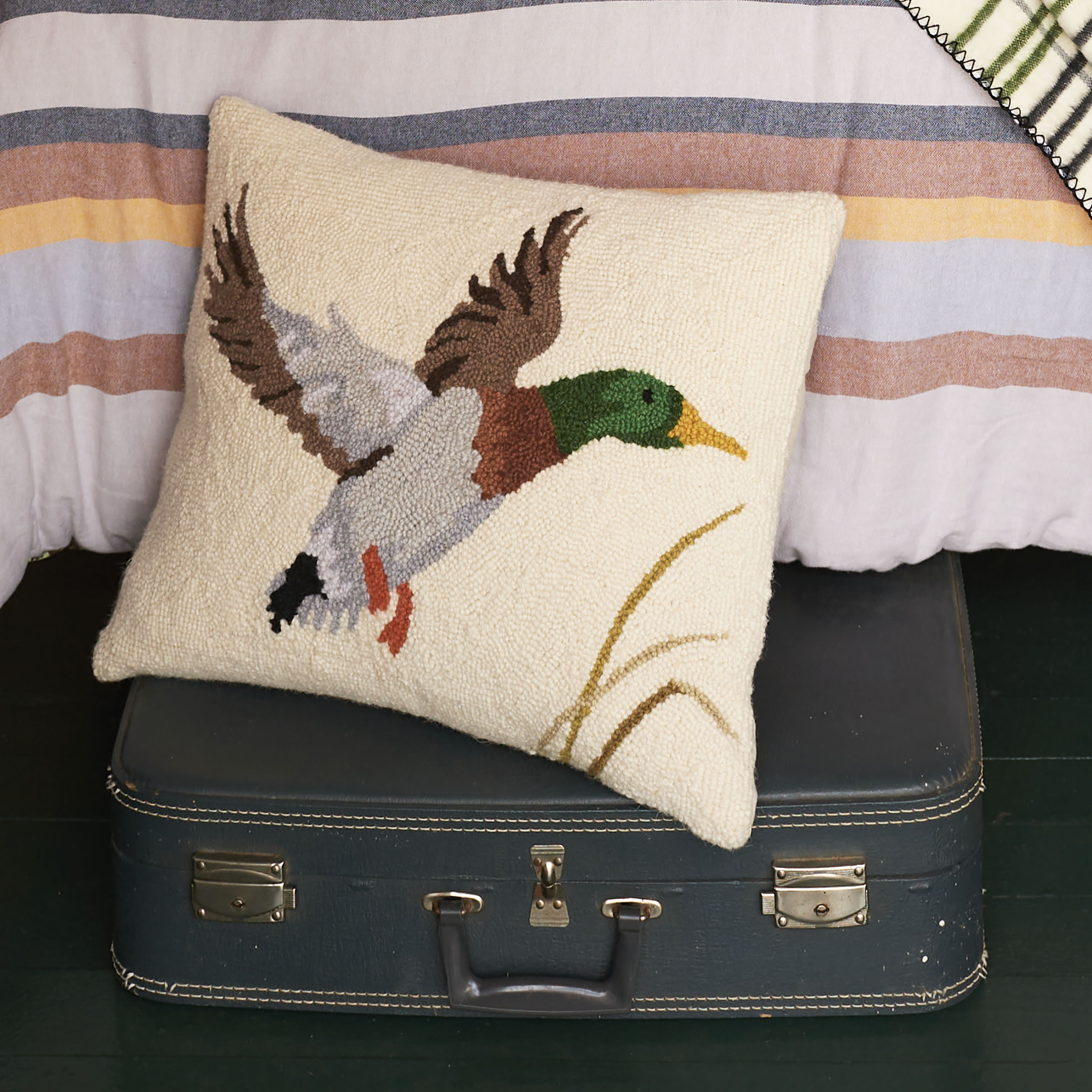 Makers Collective Camp Wandawega Mallard Cream Hooked Bed Pillow