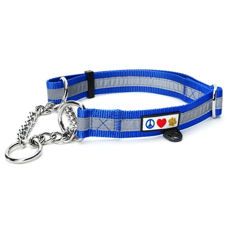 UPC: 0735255518184 | Pawtitas Martingale Dog Collar with Chain Reflective Dog Training Collar for Large Dogs Dog Collar for Large Dog – Blue