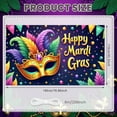 thumbnail image 2 of Colorful Feathers Mardi Gras Banner Gold Masquerade Carnival Backdrop Sparkling Stars Vibrant Confetti Celebration Backdrop for Mardi Gras Party Carnival Celebration Masquerade Ball, 2 of 9