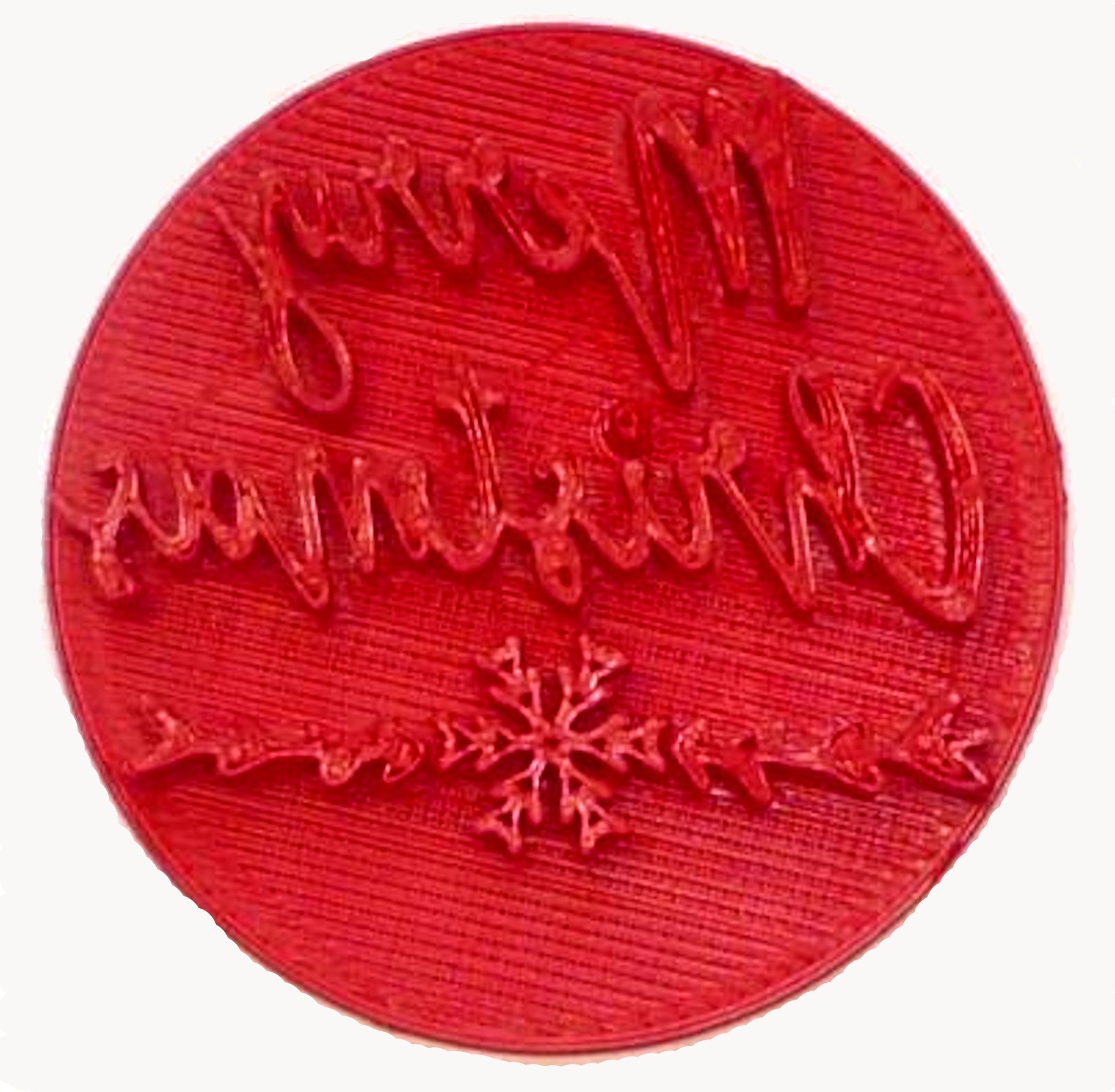 Merry Christmas Words Snowflake Script Font Cookie Stamp Embosser USA